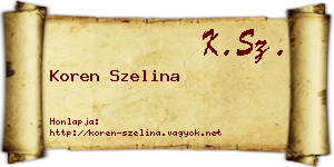 Koren Szelina névjegykártya